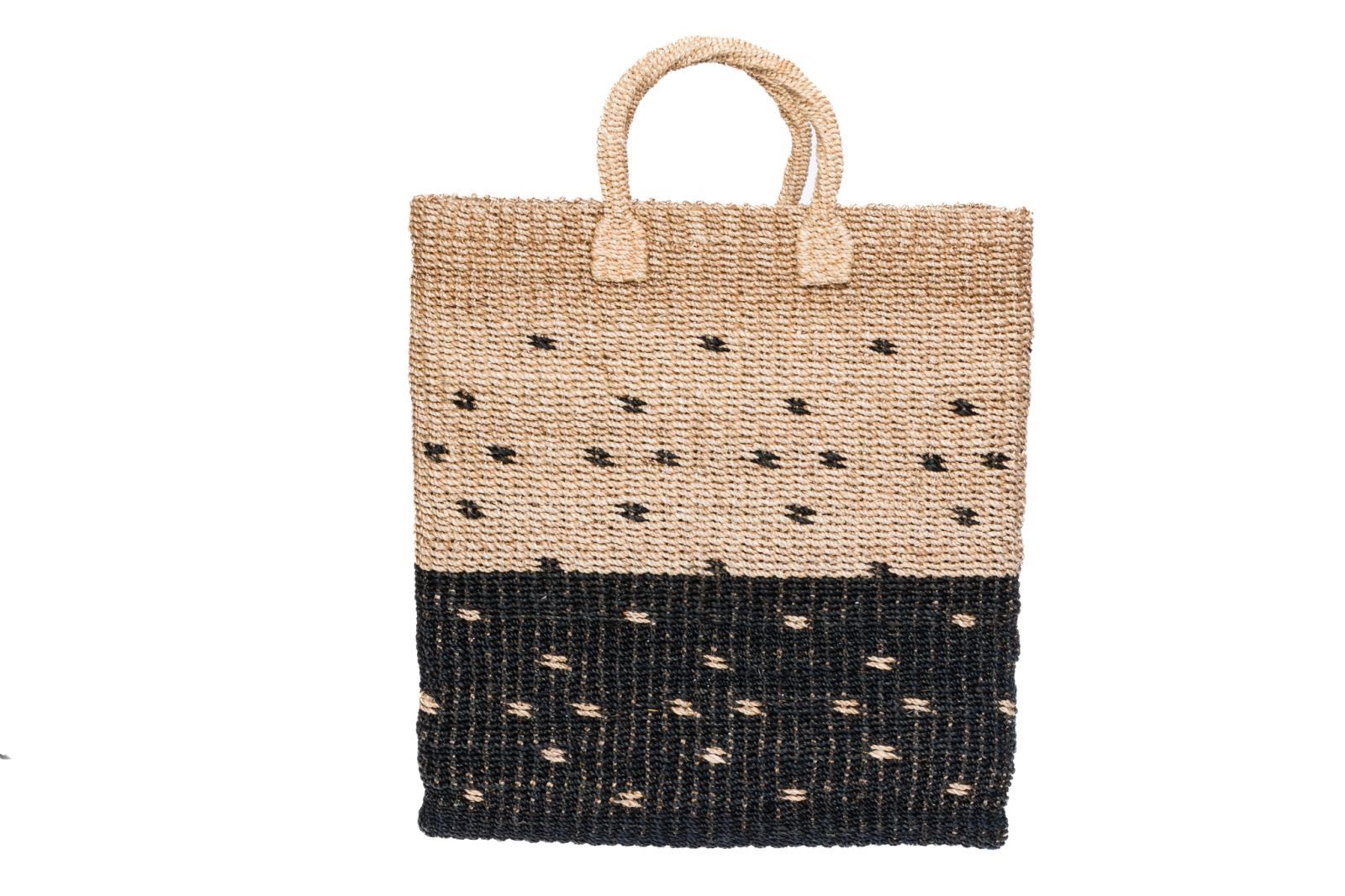 Keep your home organized with the Serene Black Rectangle Storage Basket. Handwoven from 100% natural plant fiber, this eco-friendly, stylish storage solution is perfect for laundry, sports gear, or seasonal items.