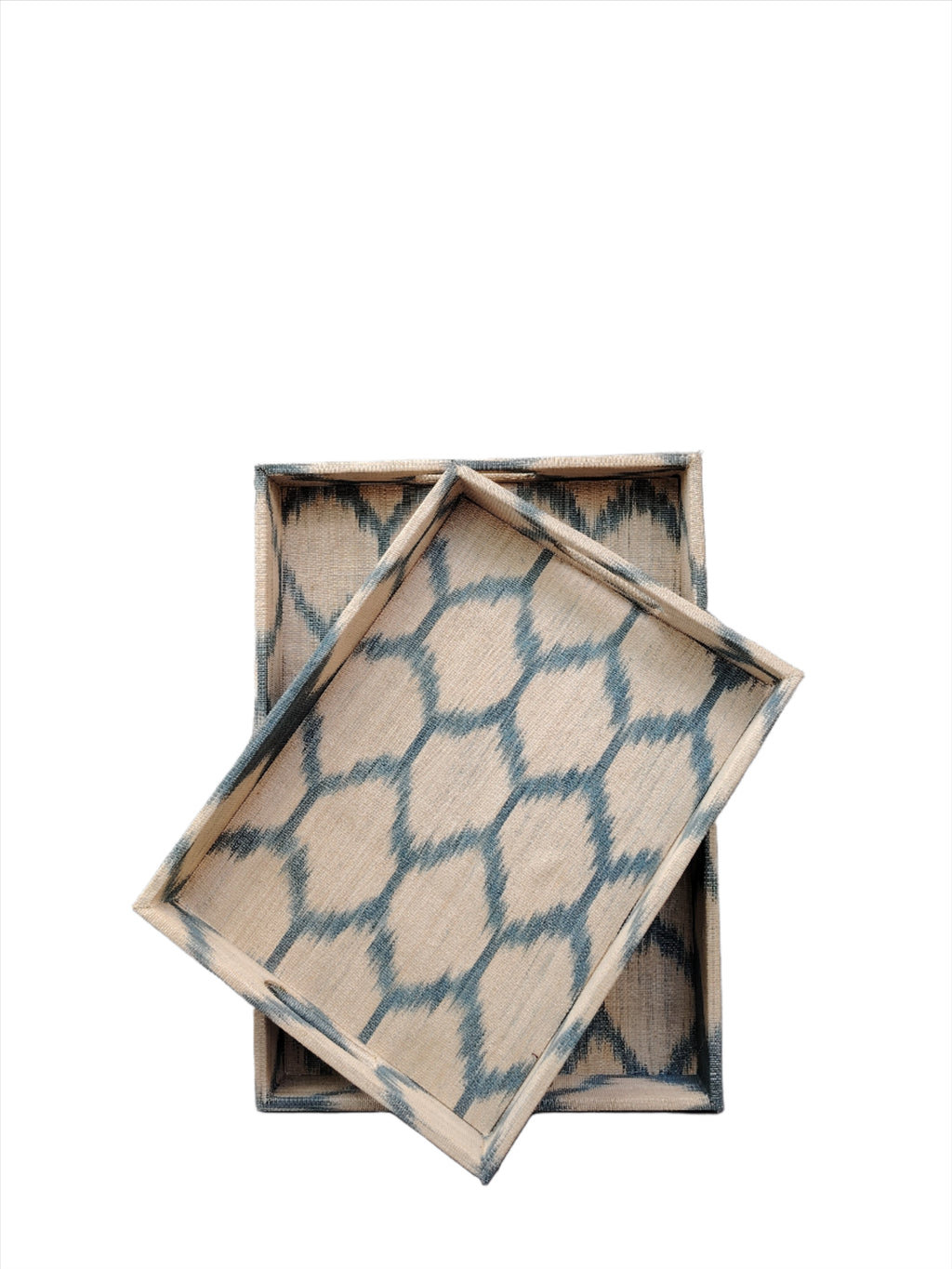 Lis Decorative Trays in Green Diamond, handcrafted from 100% natural tinalak fabric by the T'boli tribe. Eco-friendly and culturally rich, perfect for showcasing keepsakes, organizing, or serving in style.