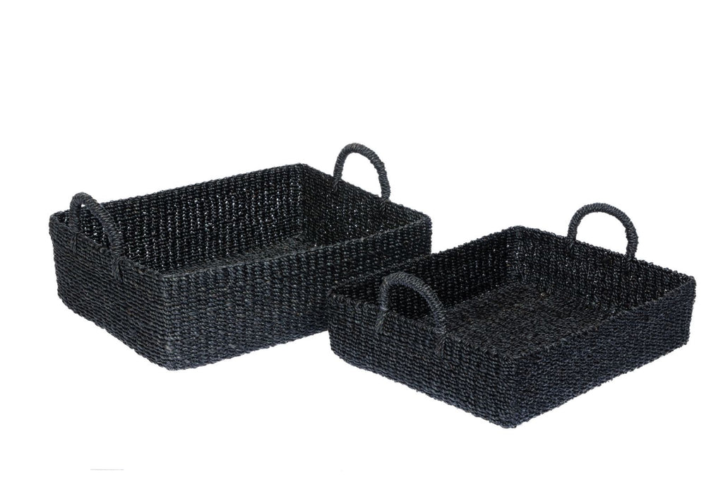 Elevate your home organization with the Stephanie Trays Set of 2. Handwoven from 100% natural plant fiber, these eco-friendly trays offer chic and sustainable storage solutions for any room, enhancing your decor with natural elegance.