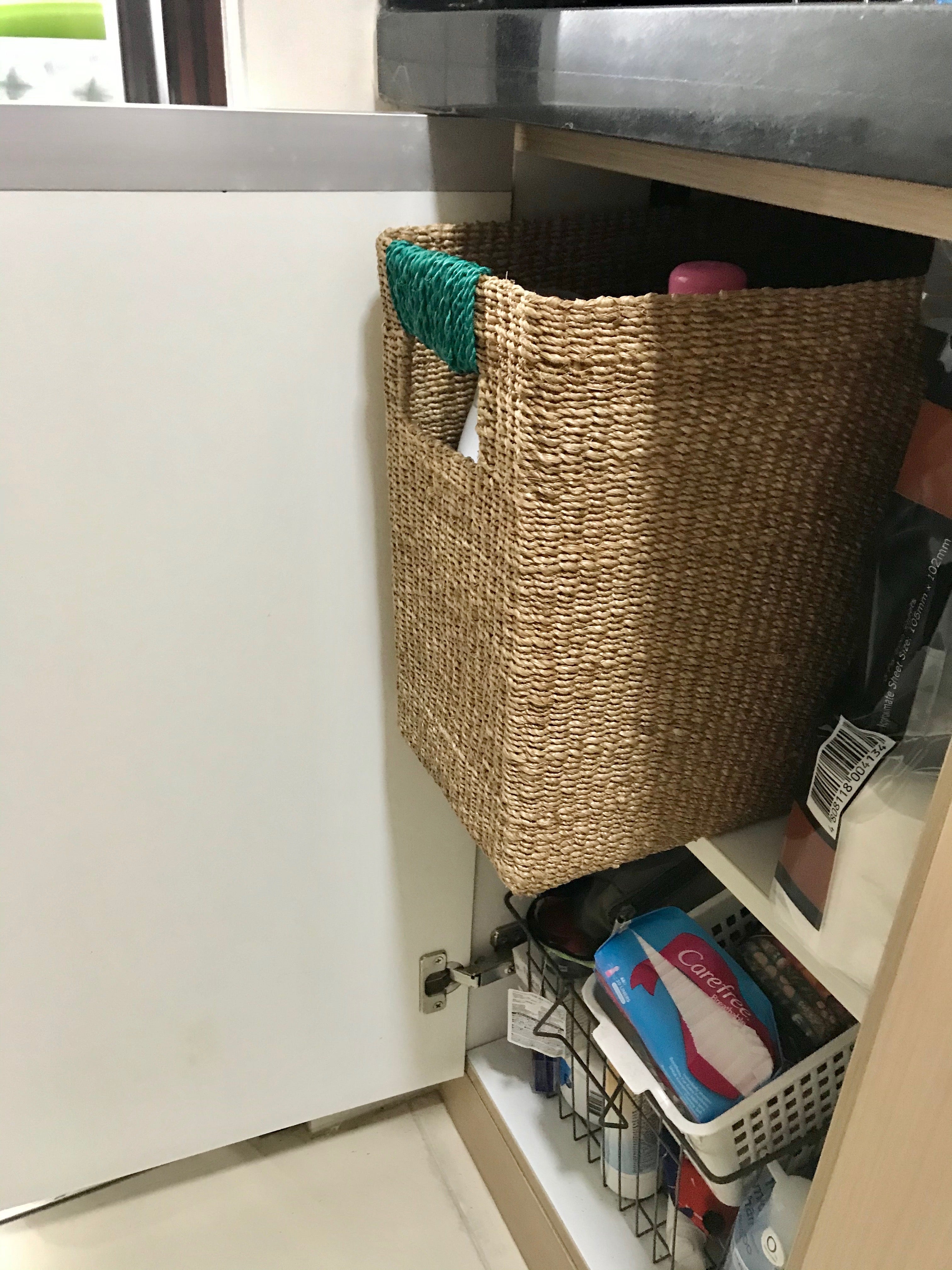 Alex Rectangle Basket from Habi Home Shop - Durable, eco-friendly basket made from 100% natural plant fiber, ideal for organizing homeschool materials, kitchen items, books, toys, and bathroom essentials in a stylish, sustainable way.