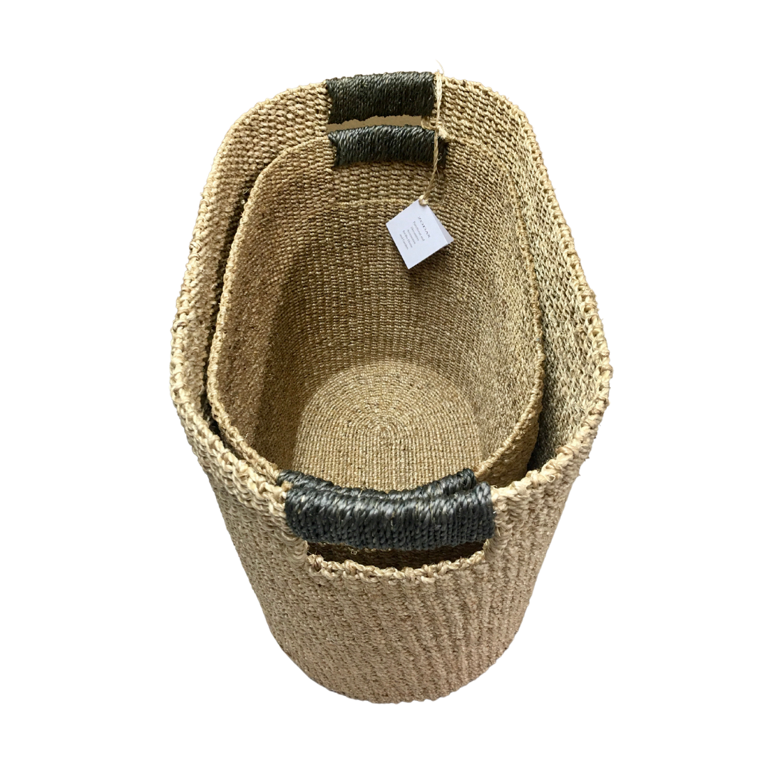 Eco-friendly Ivy Oval Storage Baskets made from 100% natural plant fiber, handwoven for sustainable home organization. Perfect for living room, kitchen, bathroom, and bedroom storage.